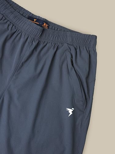 Image of TECHNOSPORT Men Mid Rise Regular Fit Solid Stretchable Joggers, Techno Dry for Regular Use and Sports