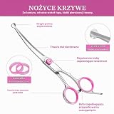 HJZHII Zestaw 3 nożyczek do strzyżenia psów, nożyczki do strzyżenia psów zakrzywione nożyczki do sierści nożyczki do strzyżenia psów i kotów gęsto ścielące grzebień do sierści szczotka do pielęgnacji