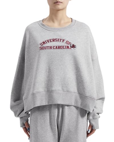 Sudadera de mujer Pro Standard College Classic, modelo gris jaspeado en talla XS