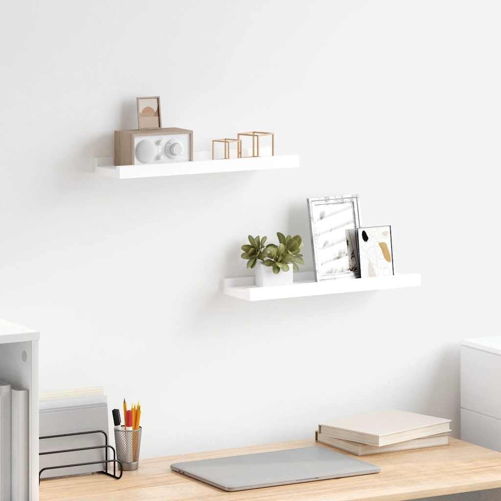 vidaXL Picture Frame Ledge Shelves 2 pcs Gray 31.5"x3.5"x1.2" MDF