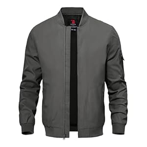 TBMPOY Men’s Lightweight Bomber Jackets Light Track Jackets Casual Summer Windbreaker Outdoor Golf Fashion Coat for Men