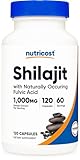 Nutricost Shilajit Capsules (1,000 mg Per Serving) (120 Capsules) - Shilajit Extract with Naturally Occuring Fulvic Acid, 60 Servings, Gluten Free, Non-GMO, Vegan Friendly Dietary Supplement