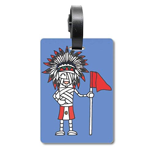 Étiquette de bagage drapeau Pérou football pour identifier facilement votre sac de voyage