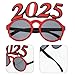 Ciieeo New Year Glasses 5Pcs Creative Winter Party Eyewear for Celebrations Chic Office Decor & Graduation Events Fashion Glasses with Clear Lenses
