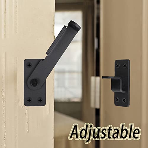 Kswlor Flip Gate Latch,Heavy Duty Latch Lock For Wooden Fence,Safety Door Bolt Latch Lock With Padlock Hole Suitable For Barn Door Lock,Fence Gate,Shed Lock,Cabinet,Black (1 Pcs) #TOP5
