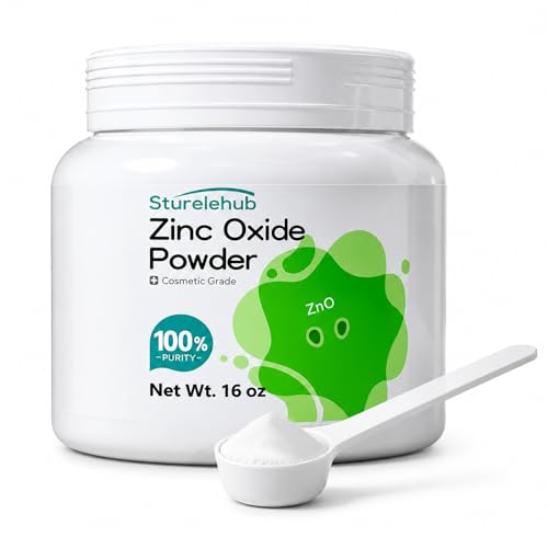 Zinc Oxide Powder 16OZ 100% Purity Non-Nano and Uncoated Cosmetic Grade Zinc Oxide Powder for DIY Sunscreen