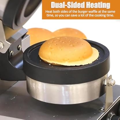 Elektrische Burgermaschine, Panini-Presse, Eiscreme-Brioche-Burgermaschine, Antihaftplatte mit unabhängiger Temperaturregelung, geeignet für Bäckereien und Restaurants – Bild 6