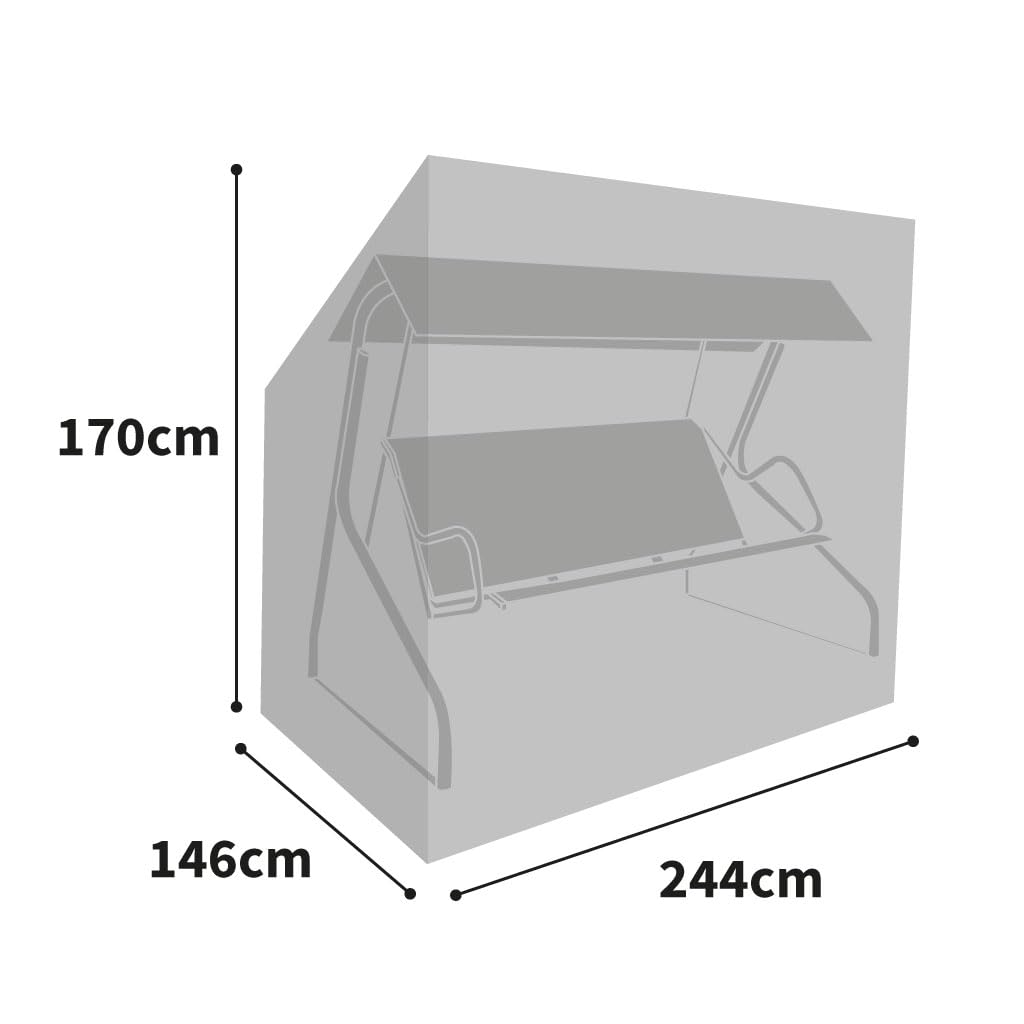 Bosmere All-Weather Swing Seat/Hammock Cover with Zip Opening, 100% Waterproof, UV Protected, Heavy Duty 600D Oxford Fabric - Image 2