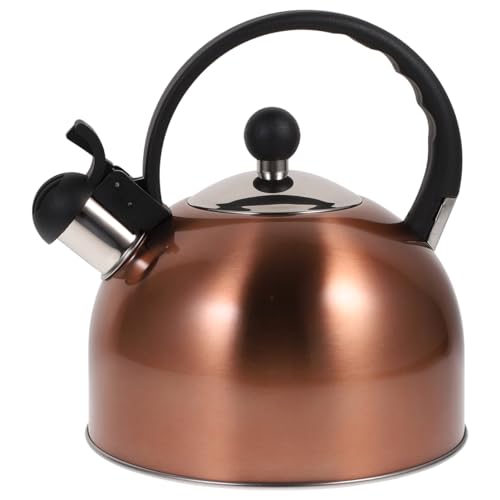 ULTECHNOVO Whistle Teakettle Copper Stainless Steel Kettle for Water Boiling 2.5L Kitchen Teapot Whistle Suitable for Stovetops and Induction Cookers - Food Grade Teakettle for Fast Boiling Tea
