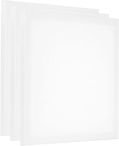 PATIKIL Paneles de lienzo de pintura, paquete de 3 paneles rectangulares de 12 x 12 pulgadas, marco de madera en blanco para acrílico, óleo, pintura