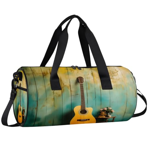 Lightweight Travel Duffle Bag Guitar Gym Bag for Women Men Stylish Small Duffle Bag for Fitness Yoga Travel Overnight Sport