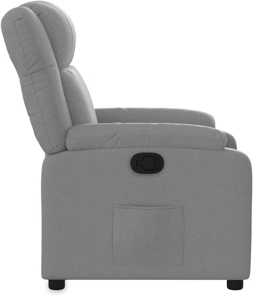 vidaXL Recliner Chair, Adjustable Reclining Armchair for Elderly, Wingback Recliner for Home Theater Cinema, Modern Style, Light Gray Fabric