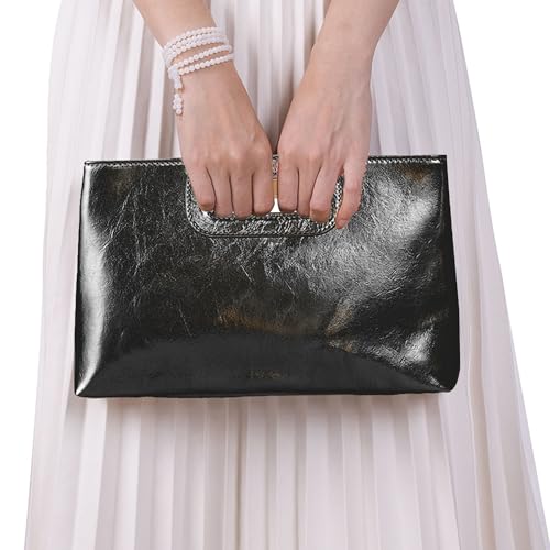 Image of Top Handle Straw Clutch Purses for Women Summer Evening Handbag Vacation Handbags Raffia Woven Beach Bags