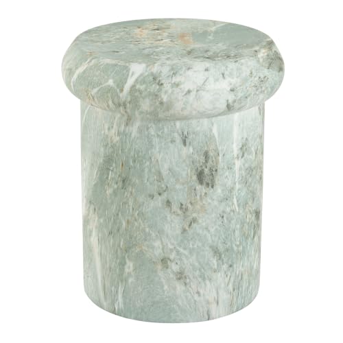 Christopher Knight Home Taya 18.11 Inch MGO Side Table, Modern Round End Table, Weather-Resistant Sculptural Accent Table for Garden Backyard, Indoor & Outdoor Versatile Pedestal Stool,Green + Marble by Christopher Knight Home - Used condition - Image 3