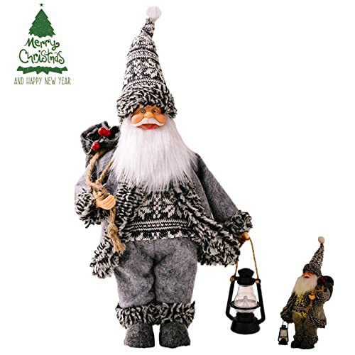 Bonecas de Papai Noel de Natal - Decorações de mesa de estatueta de pé de papai noel com luzes LED,D