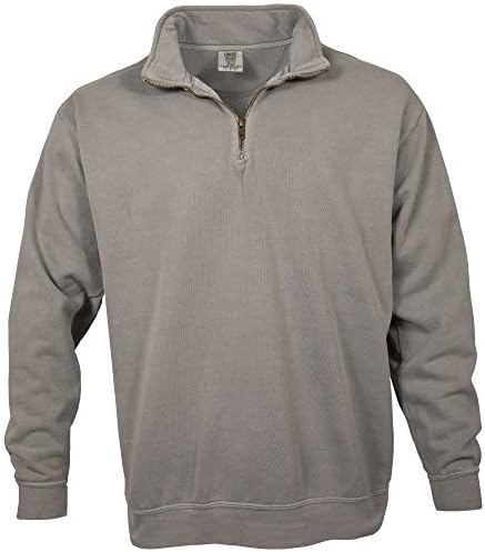 Comfort Colors Adult 1/4 Zip Sweatshirt, Style 1580, Grey, Medium