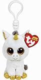 Original Glubschis von TY TY Glubschis - Pegasus Einhorn, weiß/gold - Beanie Boos - Schlüsselanhänger - 8,5 cm