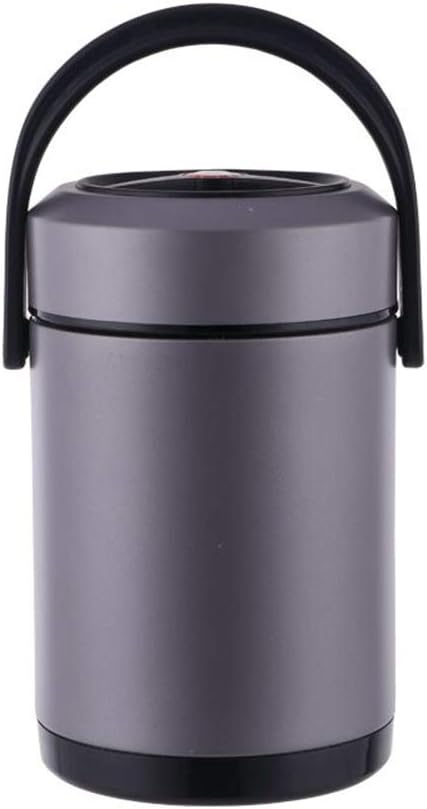 Insulated Food Container 304 Stainless Steel Vacuum Insulation Food Jar 3 Compartments BPA-Free Thermal Lunch Box Black 54oz