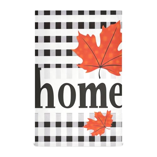 ODAWA Home Plaid Leaf Kitchen Towles Kitchen Hanging Towels Dish Cloth for Household Cleaning (18