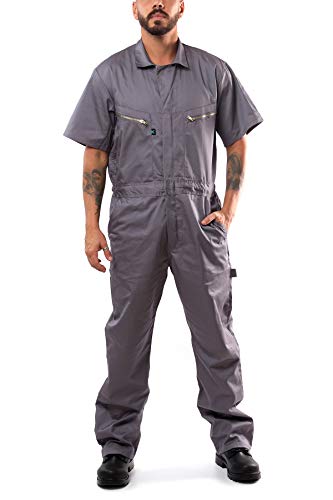 Coveralls for Men Short Sleeve Blended Zippered Pockets Jumpsuit for Men product thumbnail 9