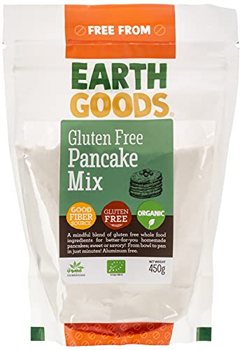 Earth Goods Organic Gluten-Free Pancake Mix 450g - Non-GMO High Fiber Easy Prep Rice Flour Blend