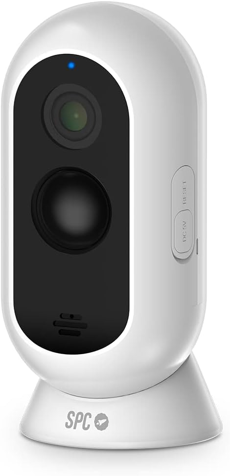 Front view of the SPC Magnes 3 camera with a blue indicator light on top.