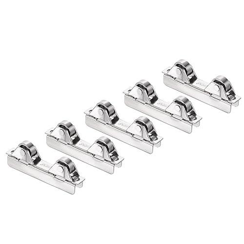 QUARKZMAN 6mm Porta Scorrevole Puleggia Ruote x 5pz Vetro Rullo Assemblaggio per Cucina Finestra Armadietto Schermo Porta Cancello [Argento]