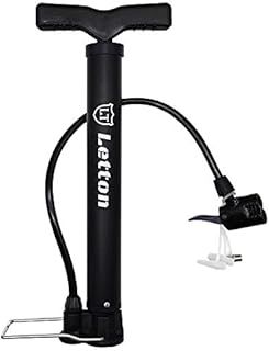 LETTON Portable Bike Floor Pump Bicycle Tire Air Pump Mini Floor Pump Automatically Reversible Presta & Schrader Valves 120PSI, Lightweight Universal Bike Tyre Pump with Multifunction Ball Needle