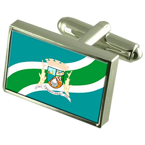 Boutons de manchette Rio de Janeiro argent sterling gravé, le cadeau idéal pour homme