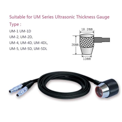 Sonda PT-12 para medidor ultrasónico de espesores con rango de medición de 1,0 a 150 mm, frecuencia de 5 MHz y diámetro del cristal de 10 mm, compatible con los modelos UM-1, UM-2, UM-4 y UM-5 miniatura 2