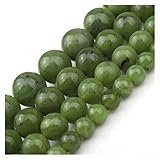Hauptstein: Jade JINGGEGE Grüne natürliche Jadeperlen Runde 6 8 10 12mm Edelstein Perlen for Schmuckherstellung DIY Charme Armband Halskette 7,5 Zoll (Size : 6mm About 30pcs)