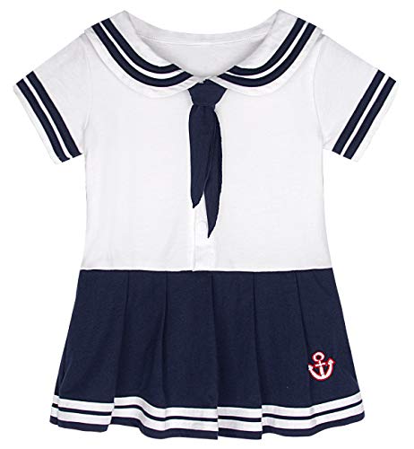Preisvergleich Produktbild MOMBEBE COSLAND Baby Mädchen Matrose Body Sommer (Weiß, 12-18 Monate)