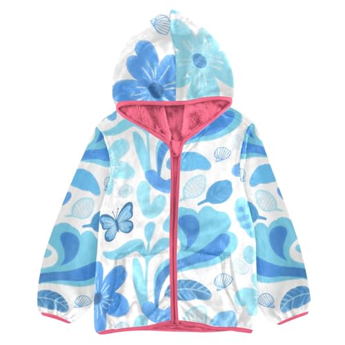GuoChe Blue Butterfly Kids Sherpa Jacket