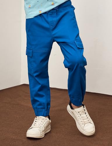 Image of Amazon Brand - Symbol Boy's Cotton Cargo Jogger | Elasticated Waistband and Cuff | Stretchable | Age 2-14 Years