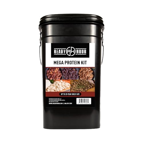 Ready Hour Mega Protein Kit with Real Freeze-Dried Meat (72 Servings) Freeze-Dried Chicken and Beef Survival Food Storage Emergency Preparedness Emergency Prepper Kit 30-Year Shelf Life Food