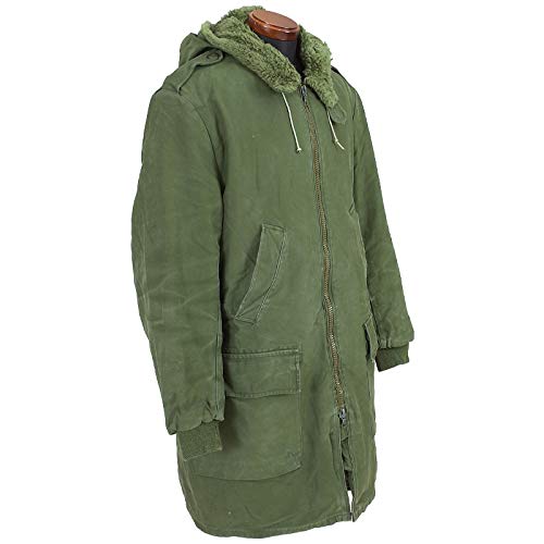 Amazon.co.jp: Swedish Army M59 Coat Zip Front Olive USED ZJC528UN