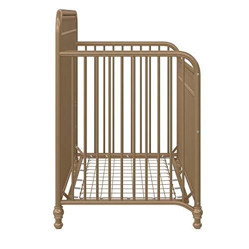 Little Seeds Ivy 3-in-1 Convertible Metal Crib, Gold