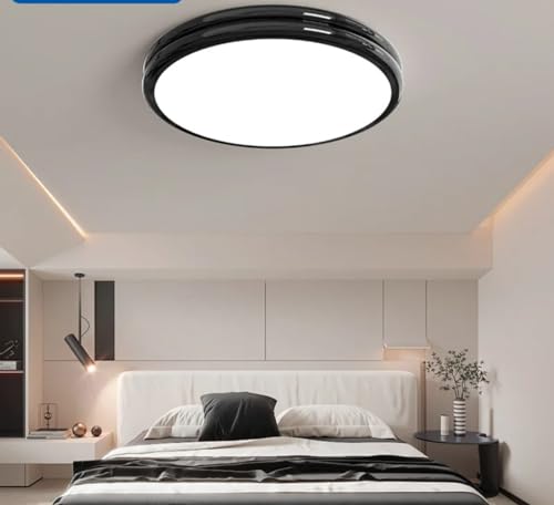 WAGjU Modern LED Chandelier Lights Dining Room Kitchen Home Decor Modern Corridor Chandeliers Lamp Indoor Lighting 30 40 50cm Fixtures (3 Colors no Remote,Black 50cm)