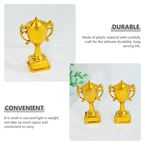 NUOBESTY Troféus de Prêmio de 6 Peças Mini Copos de Troféu de Ouro Troféus de Ouro de Plástico para