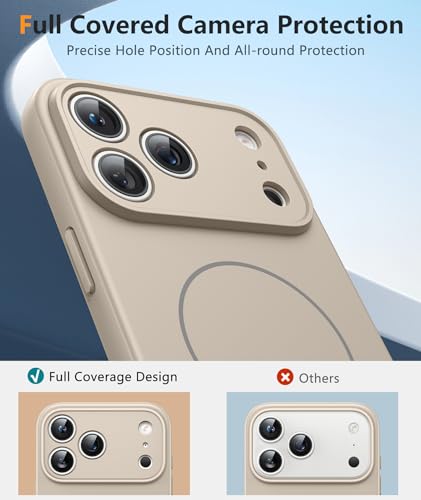Image of FNTCASE for iPhone 17 Pro Max Case: [Compatible with Magsafe] Integrated Silicone Phone Cases with [Full Camera Protection] [Screen Protector] Military Grade Shockproof Protective Cover - Full White