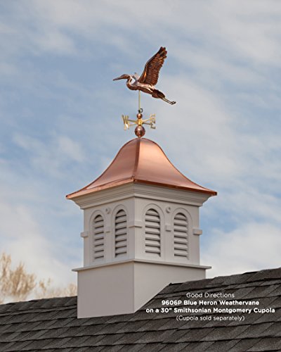 Good Directions Blue Heron Weathervane, Pure Copper #TOP4