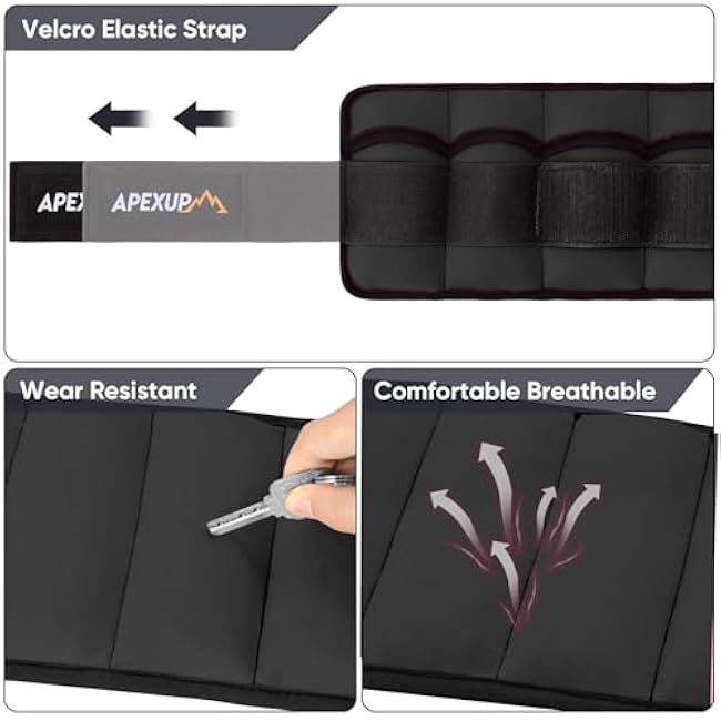 APEXUP 10lbs/Pair Adjustable Ankle Weights for Women and Men, Modularized Leg Weight Straps for Yoga, Walking, Running, Aerobics, Gym