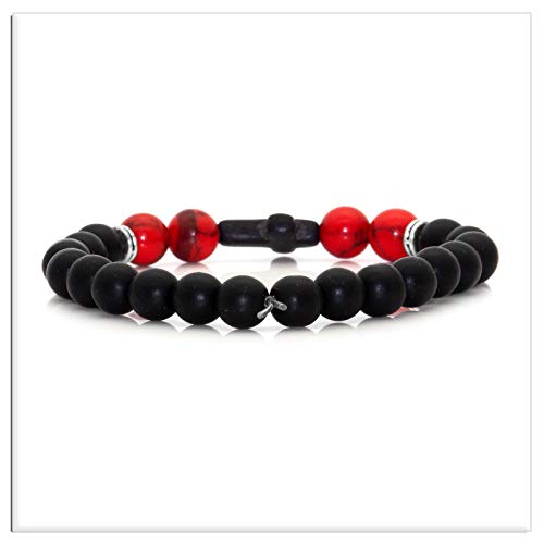 Image of Xusamss Fashion 8MM Matte Agate Beads Bracelet Cross Elastic Bracelet,7 1 /2 Wrist