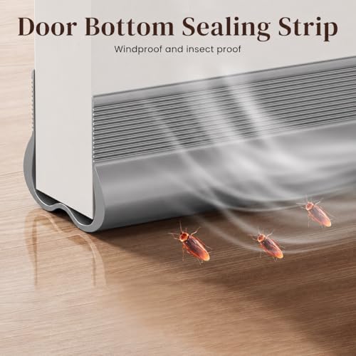 Image of Gap Filler for Door Bottom Seal Strip - Sound-Proof, Reduce Noise, Energy Saving Door Stopper for Reduce Door Dust, Insects Protector (Grey)