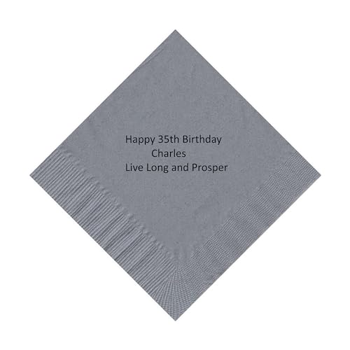 100 2-Ply Cocktail Personalized Napkins with 3 lines of print