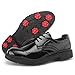 VEACAM Mens Fashion Golf Shoes Outdoor Leather Formal Spiked Golfing Footwears Casual Training Sneakers for Male,Black,9.5