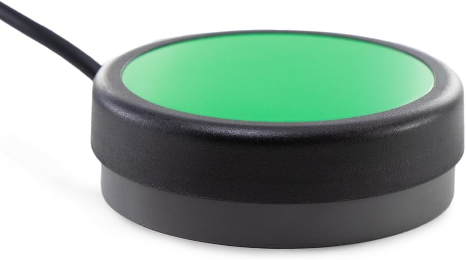 One Button Switch Wired to 3.5mm Plug (2.5, Green) Twelve Foot (3.6m) Cord