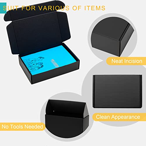 Mcfleet 9X6X2" Black Shipping Boxes - 24 Pack Corrugated Cardboard Mailing Box Packaging For Small Business - Tab Locking Literature Mailer Boxes Flat Shipping Boxes Empty Gift Packing Boxes Supplies #TOP3