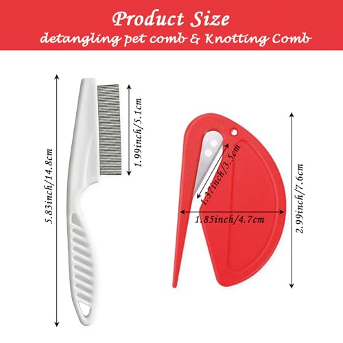 Image of 5PCS Pet Knotting Comb for Cats, De Knotting Comb for Dog, Knotting Comb Pet Grooming Tool for Removing Tangled and Grooming Loose Knotted Hair