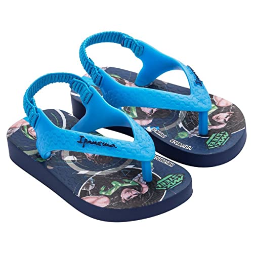 Chinelo Ipanema Baby Polly e Max Steel Baby, Bebê-Meninos, Azul/Azul, 19